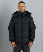 Diamond Quilt Hooded Puffer