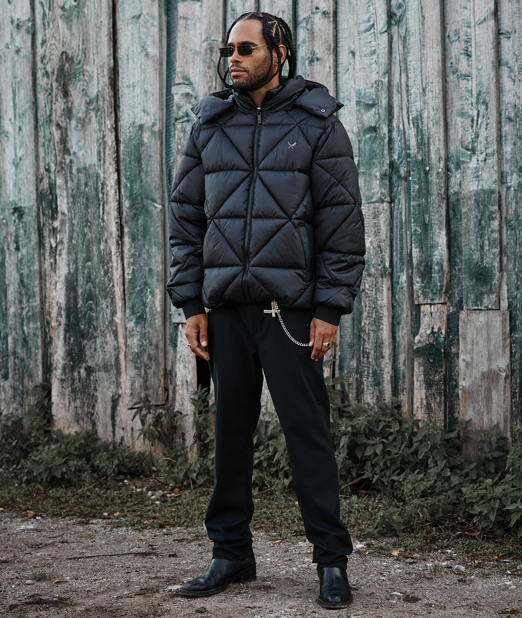 Hooded quilted hot sale puffer jacket